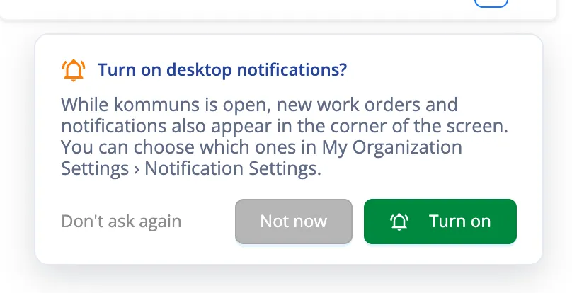 The card offering desktop notifications