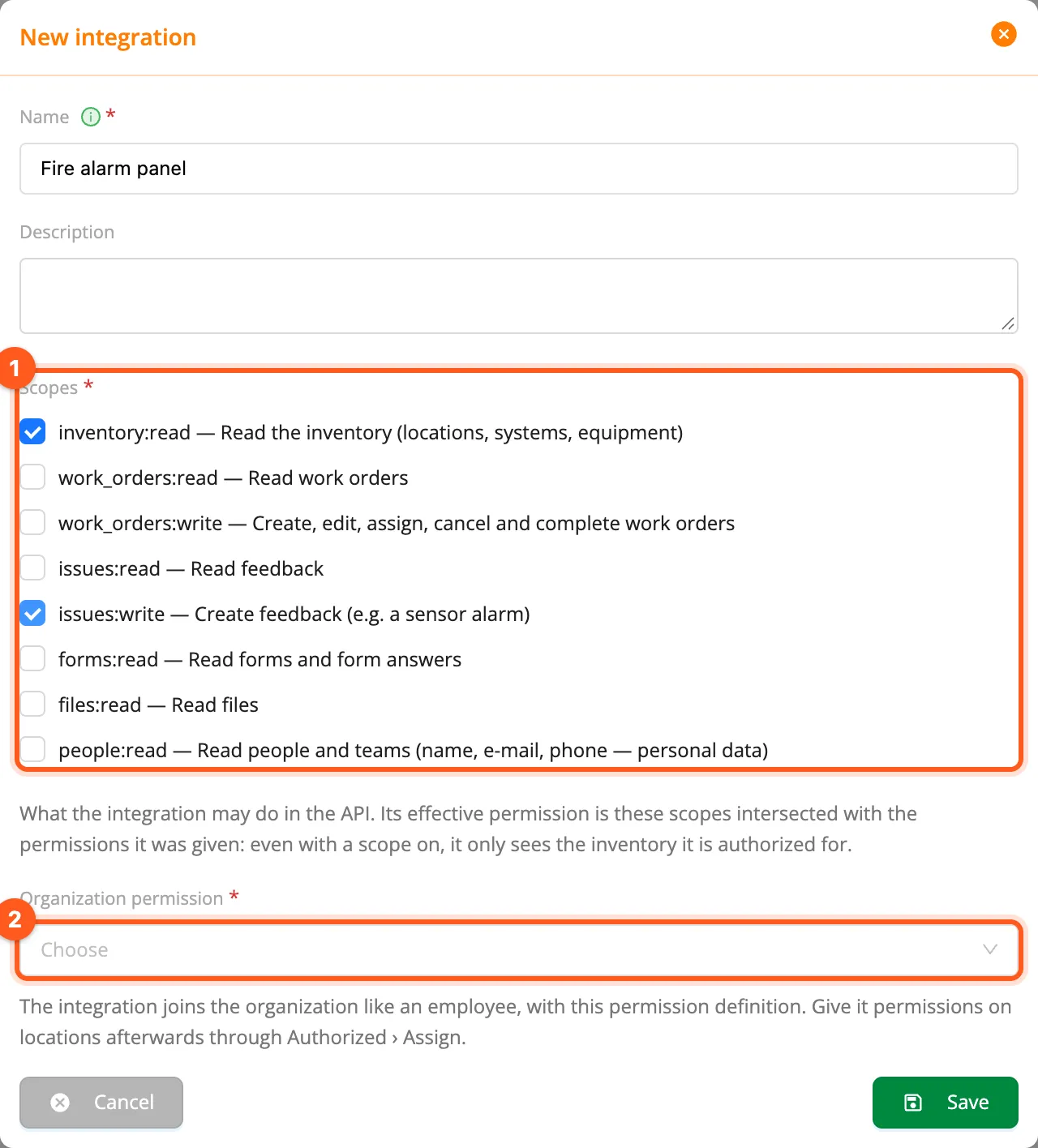 The New integration window